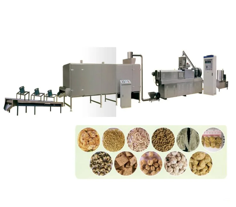 Good price square shaped vegeterian soya meat making machine soy bean protein processing line
