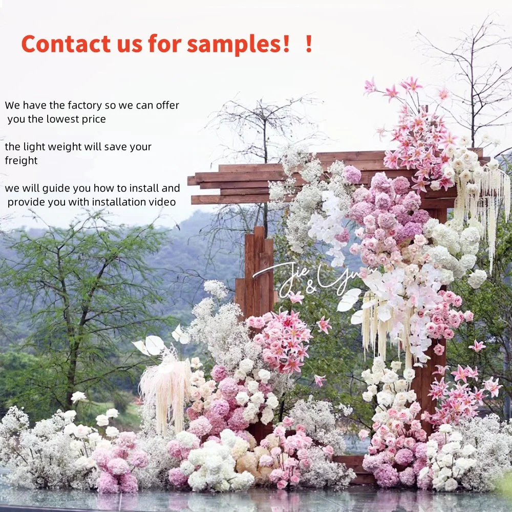 Hot Selling cRose Flower Decoration Vines Garland Silk Flower Garland Table Wedding Flower Stands Runner For Party Floral Arch