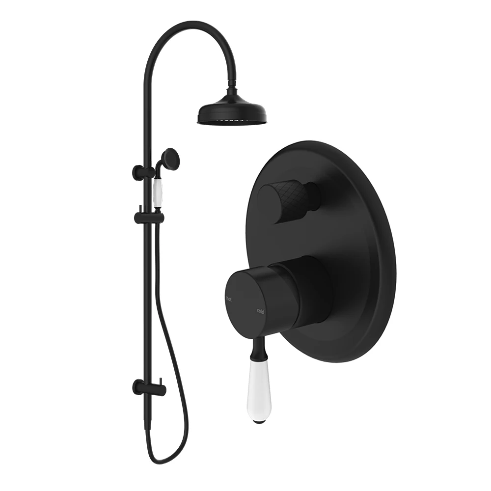 YSW Vintage Shower Head Set Luxury SPA Grade High Pressure Hand Held Shower Head Telephone Shaped Brass Ceramic Bathroom Modern