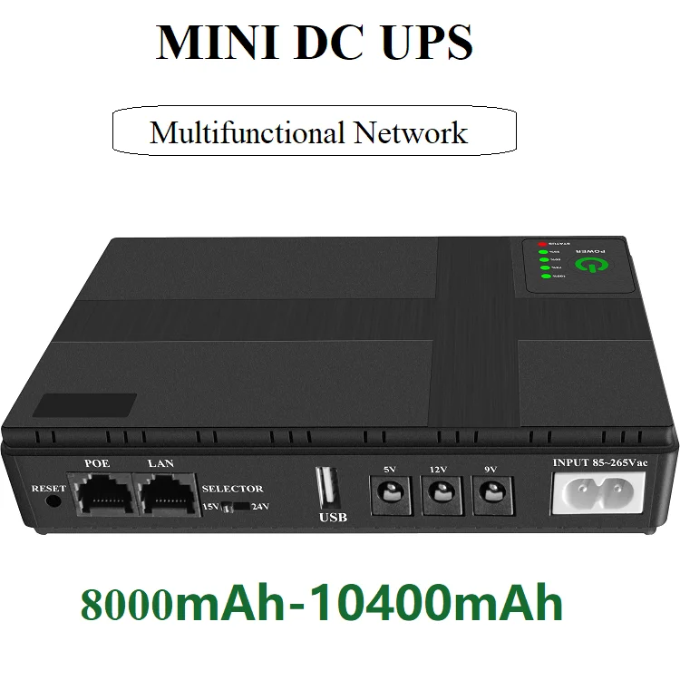 Banatton DC Mini UPS for Wifi Router Mini DC UPS POE Mini UPS Output 9V 12V 15V 24V