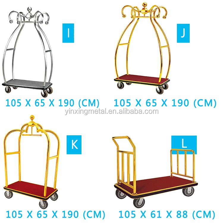 
High Quality Birdcage Hand Trolley Luggage Carts Lobby Vintage Luggage Cart with wheels for Hotel 