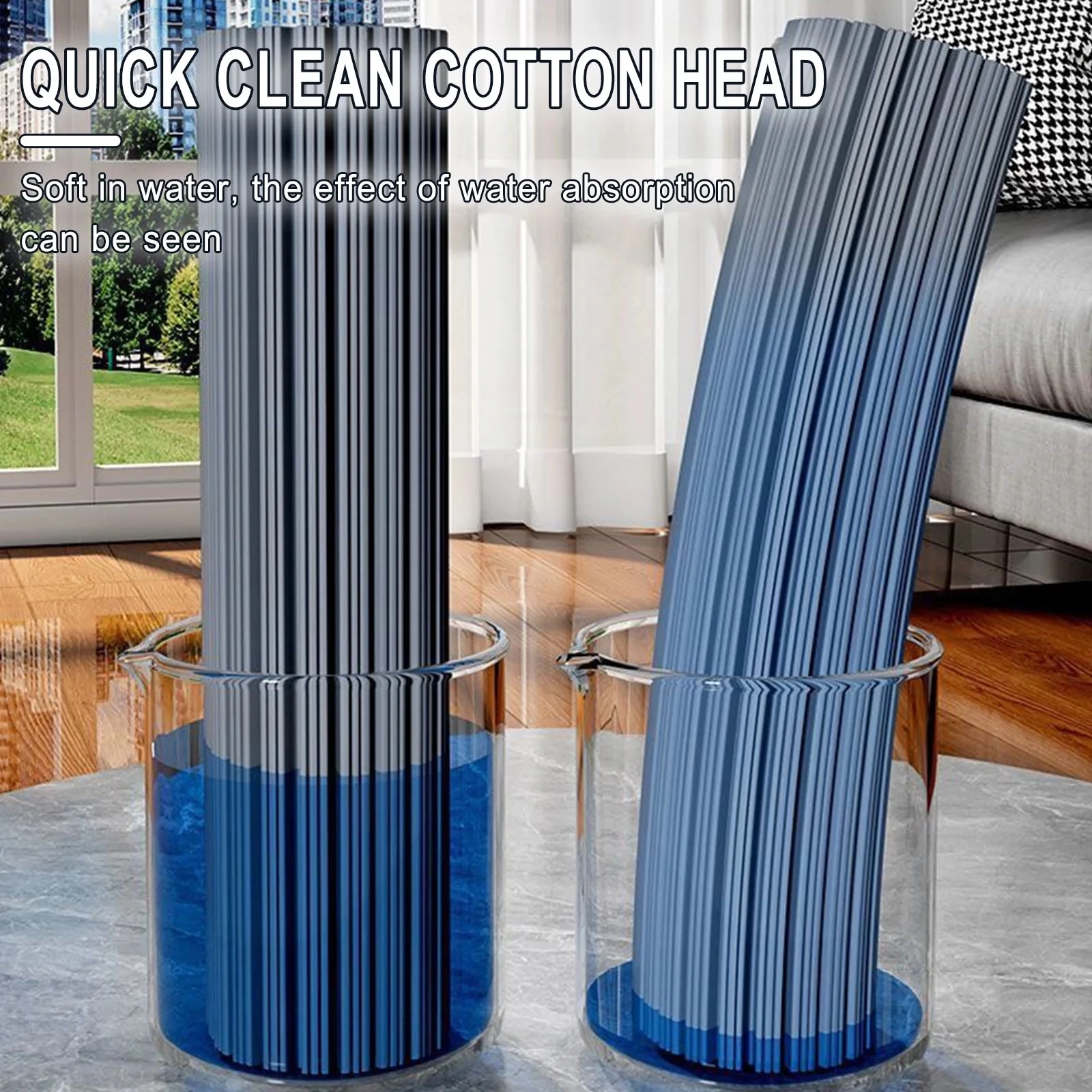 Hand-free Sponge Mop Household Folding Rubber Foam Mop