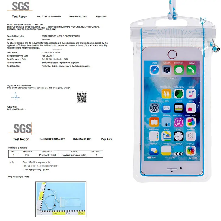 
AFISHTOUR Hot Sale Waterproof Ipx8 Waterproof Mobile Phone Bag High Quality Tpu Material Waterproof Bag For Phones 