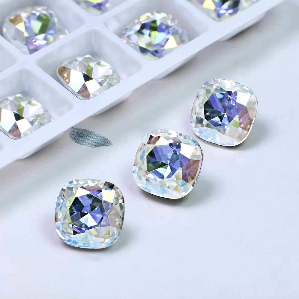 DONGZHOU Crystal Cushion Rhinestone Fancy Stone New Color Point Back Crystal Stones for Jewelry Accessories Garment Nail Art
