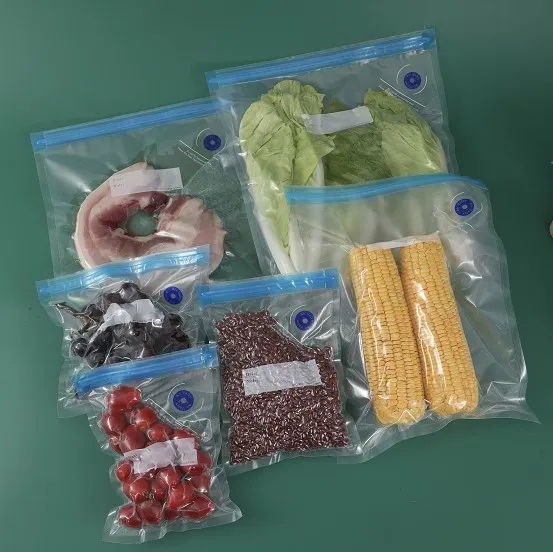 Reusable Vacuum Food Storage Bags Vacuum Zipper Bags with hand pump