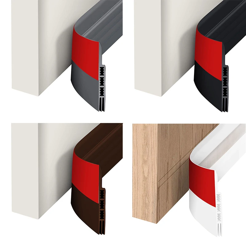 Self Adhesive Silicone Rubber Door Sealing Strip Door Draft Stopper Weather Strip For Wooden Door Bottom Seal