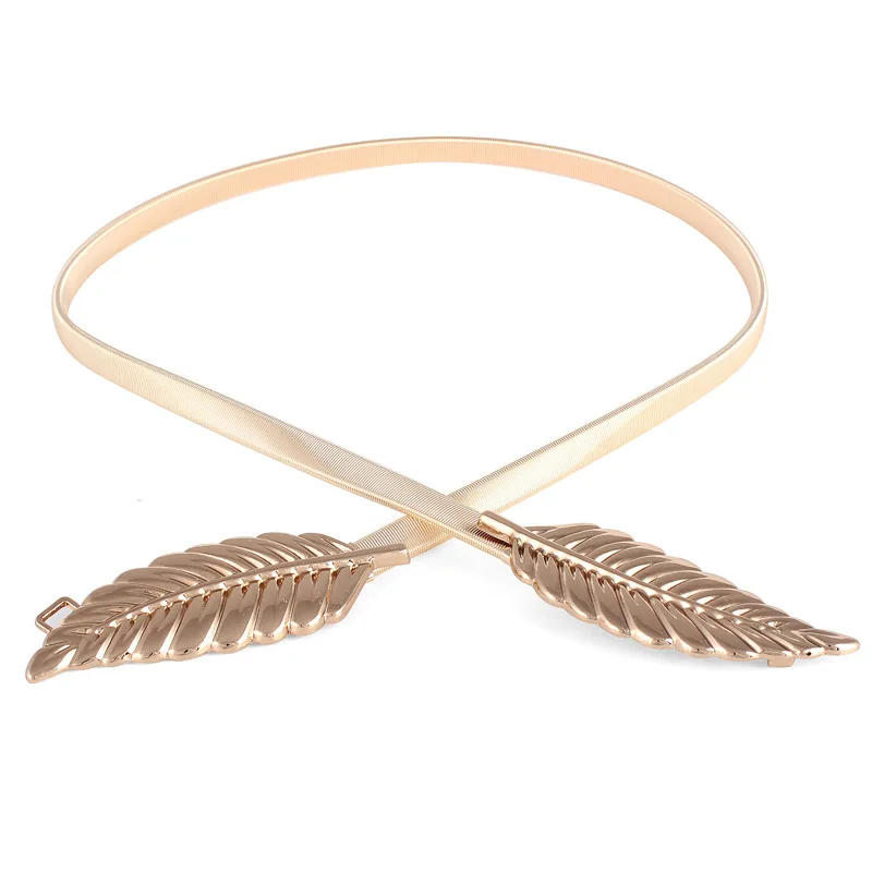 Tiktok Hot Sale Stretch Belts For women Dresses Fashion Belts For Ladies Wedding Waist Belt Metal Plate Elastic Chain