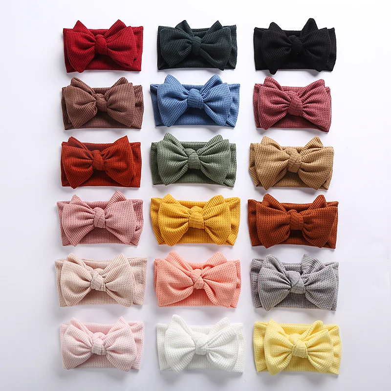Hot Sale Stretch Baby Nylon Knotted Headband Girls Head Wraps Infant Toddler Hairbands and Bows