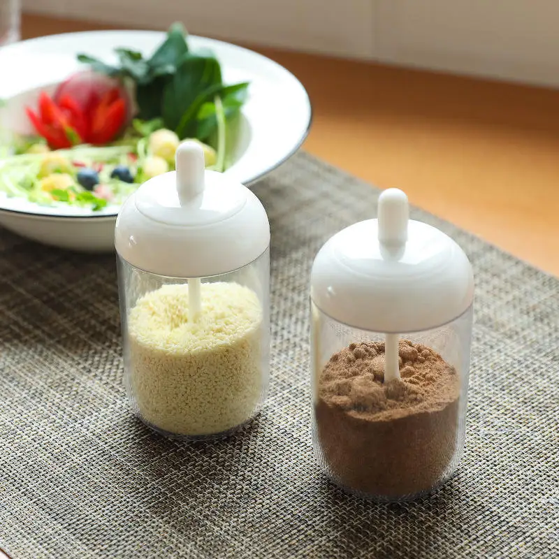 Aoniu New Product Kitchen Round Seasoning Jar with Spoon Seasoning Bottle Pepper Seasoning Box