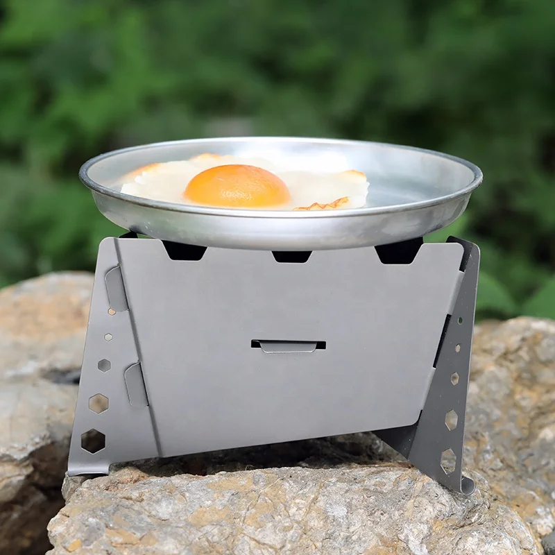 Outdoor Titanium Alcohol Stove & Rack Combo Set Mini Ultralight Portable Liquid Alcohol Stove Stove Rack Support Stand