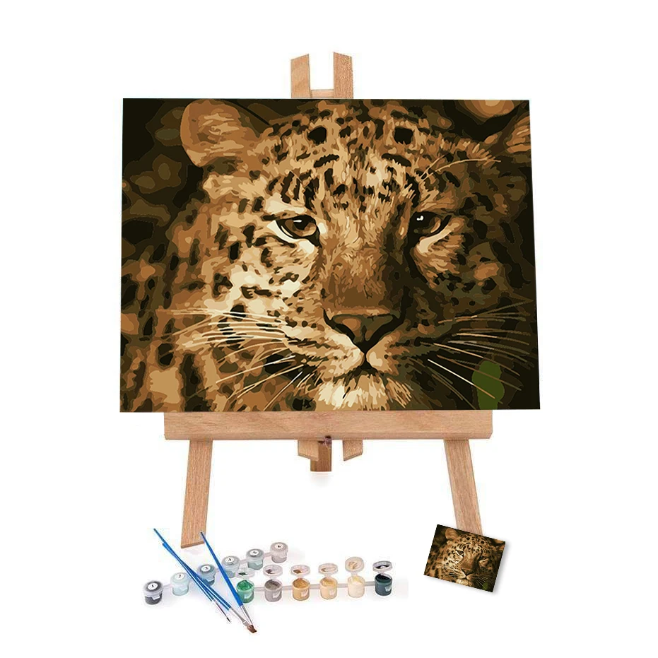 40*50cm Tiger Frameless modern oil painting Custom Handmade Art Decorative Wall Canvas Oil Acrylic Paint By Numbers