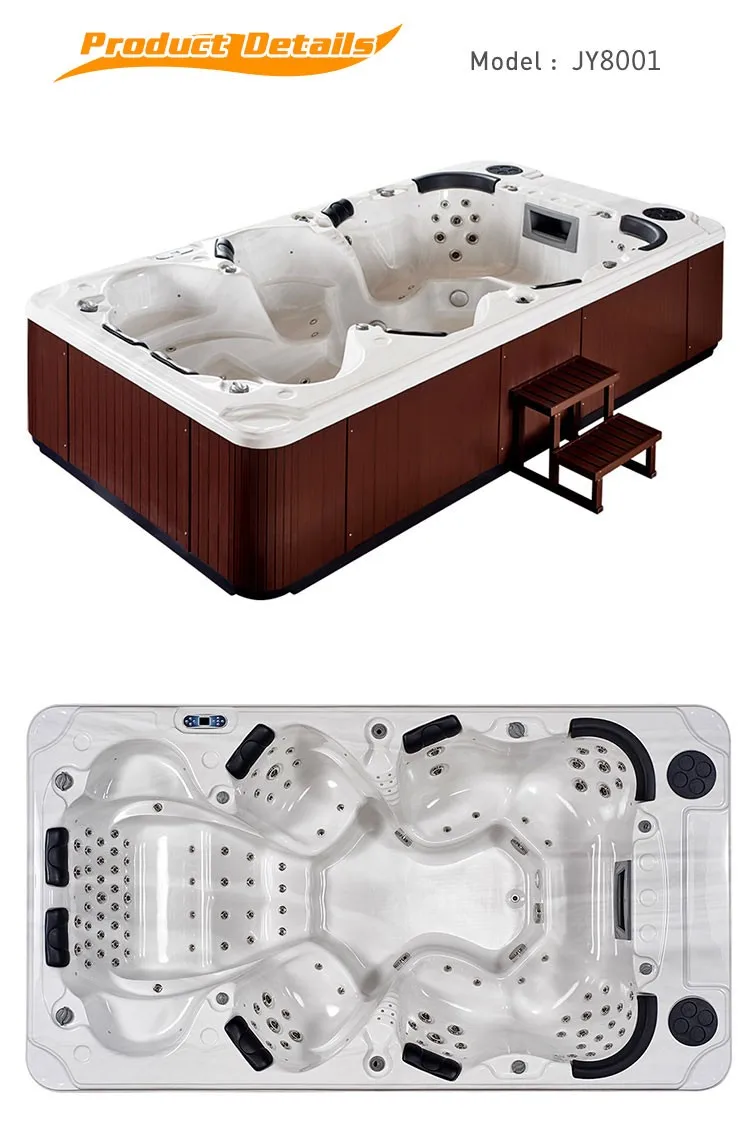 Outdoor 6 Seats and 2 Loungers USA Acrylic Material Spa Massage 8 Persons Hot Tub