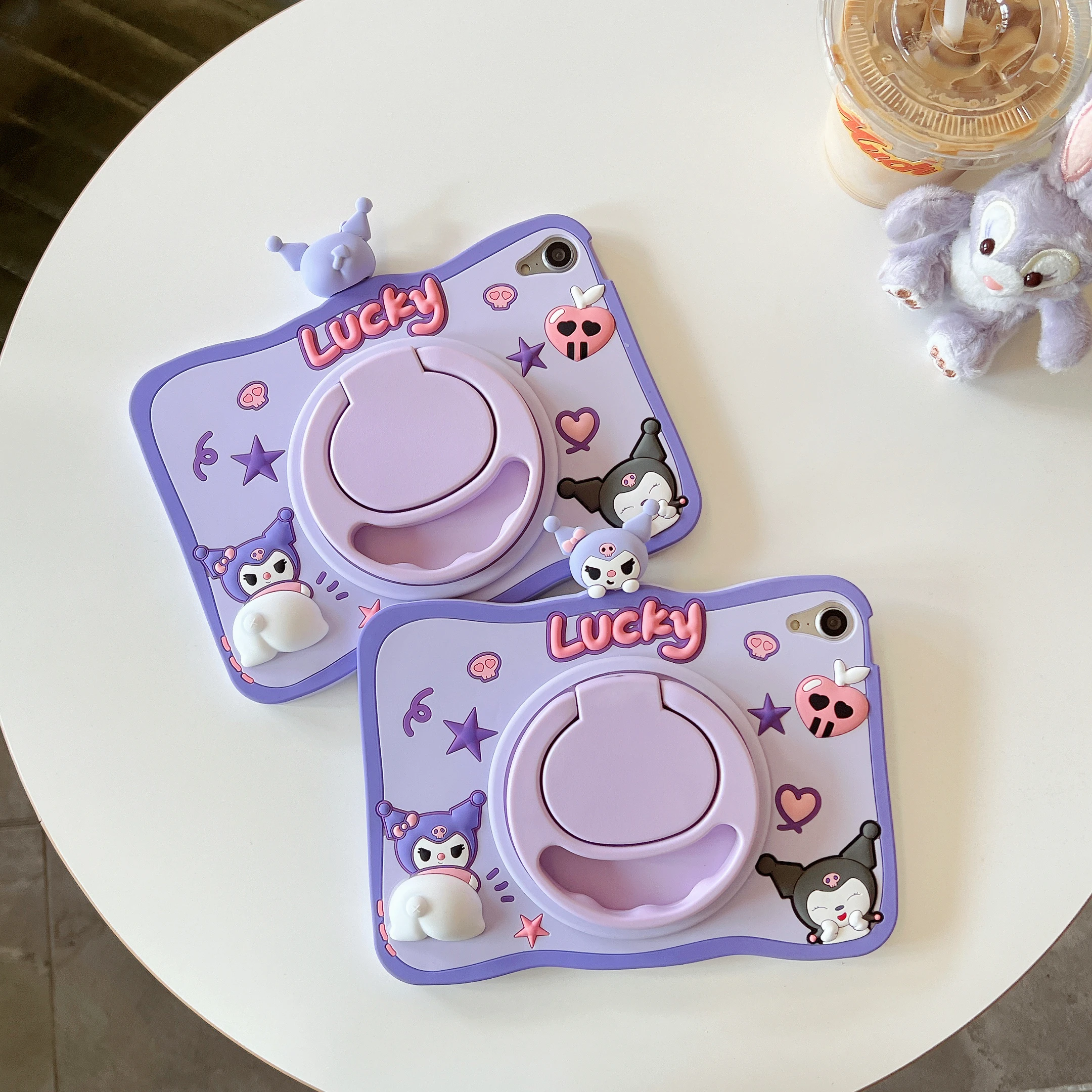 Cartoon Silicone Tablet Cover Kids Girls for iPad Mini 1/2/3/4/5/6 360 Rotating Stand Holder Case For iPad 10.2/10