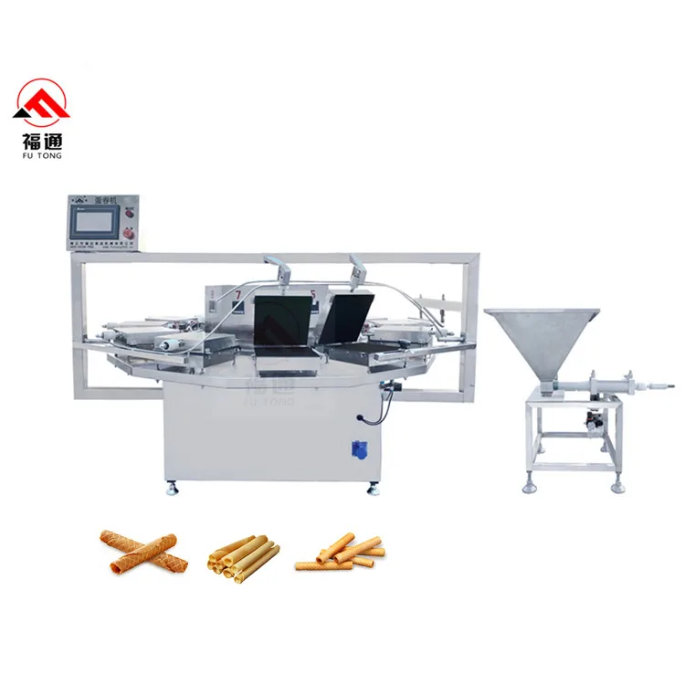 Industrial 8 10 12 15 Heating Plates Crispy Thai Coconut Wafer Rolls Cigarette Roll Trubochki Making Machine for Sale