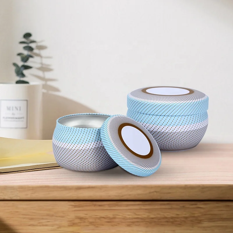 Customize Metal Container Green Empty White Plain Paint Tin Can Candle Jars Holders 8oz Candle Tins with Lid 4 oz