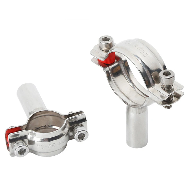 Stainless Steel Round Pipe Clamps SS 304 316 Sanitary Stainless Steel Hanger Fixed Tube Bracket
