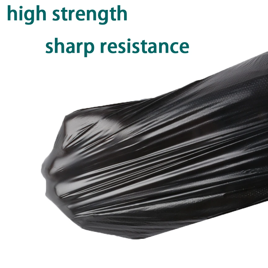 HENGLV Black Plastic Garbage Bags Household Heavy Duty Trash Bags 50 gallon 55 gallon 60 gallon Packaging Drum Liner Rubbish Bin Bag