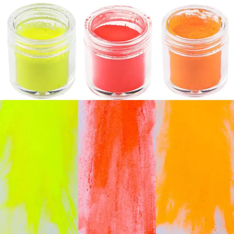 9 Color High Brightness Phosphor Oily High Temperature Resistant Fluorescent Color Glitter Pigment Nail Art