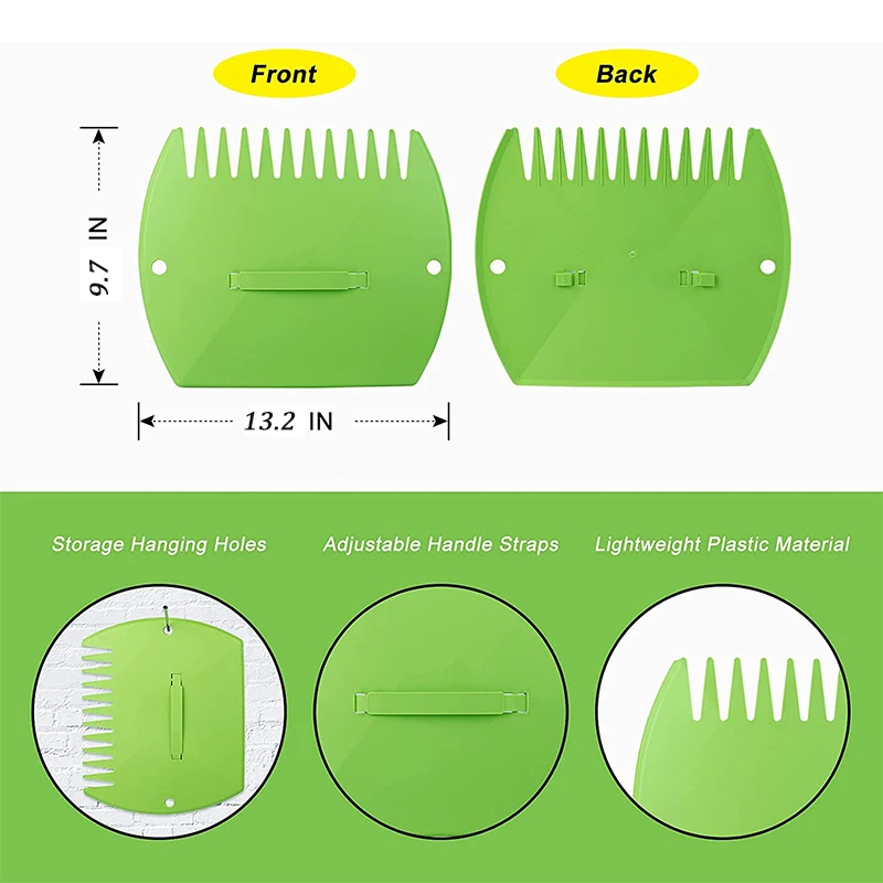 Construction Tools Hand Rake Garden Cleaning Leaf Scoop Portable Trimming Leaves Collector Leaf Scoops Yellow For Garden Clean