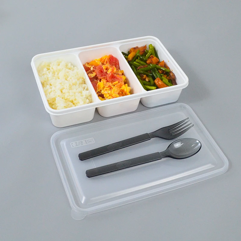2 3 4 compartment lunch box disposable fast food packaging box plastic container for food Thickened and Large Capacity