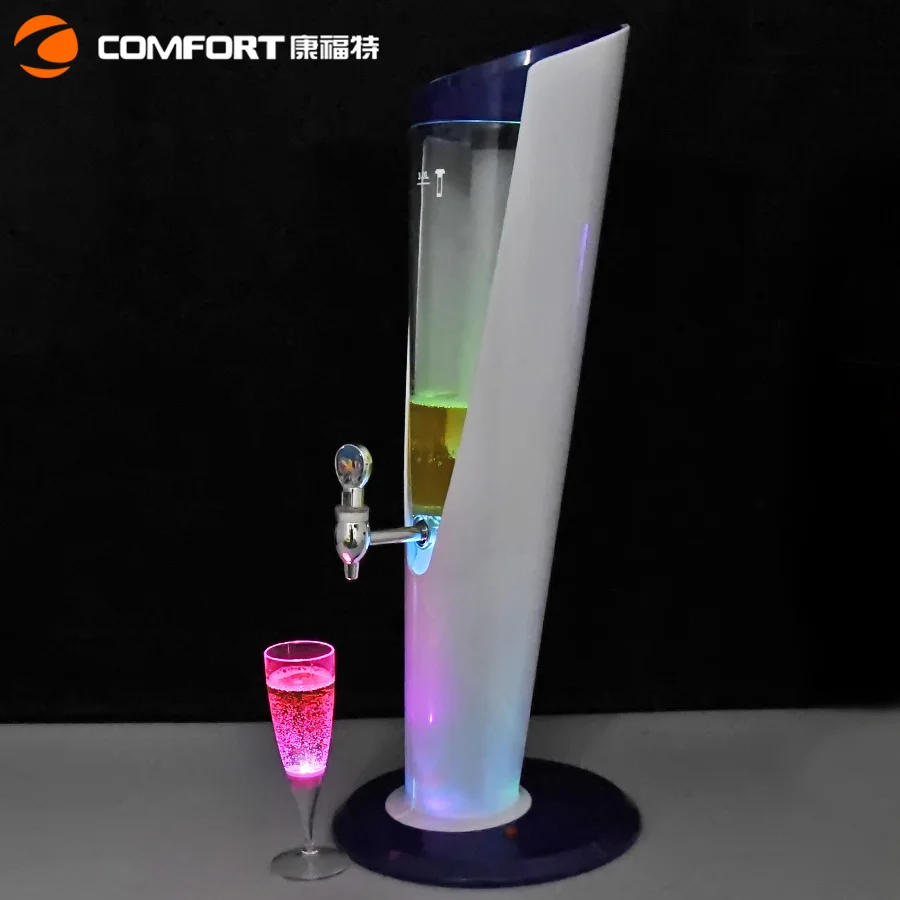 Classical design 3L draft beer tower with Luminous ice tube /beer dispenser draft drink juice beverge beer tool tower dispenser