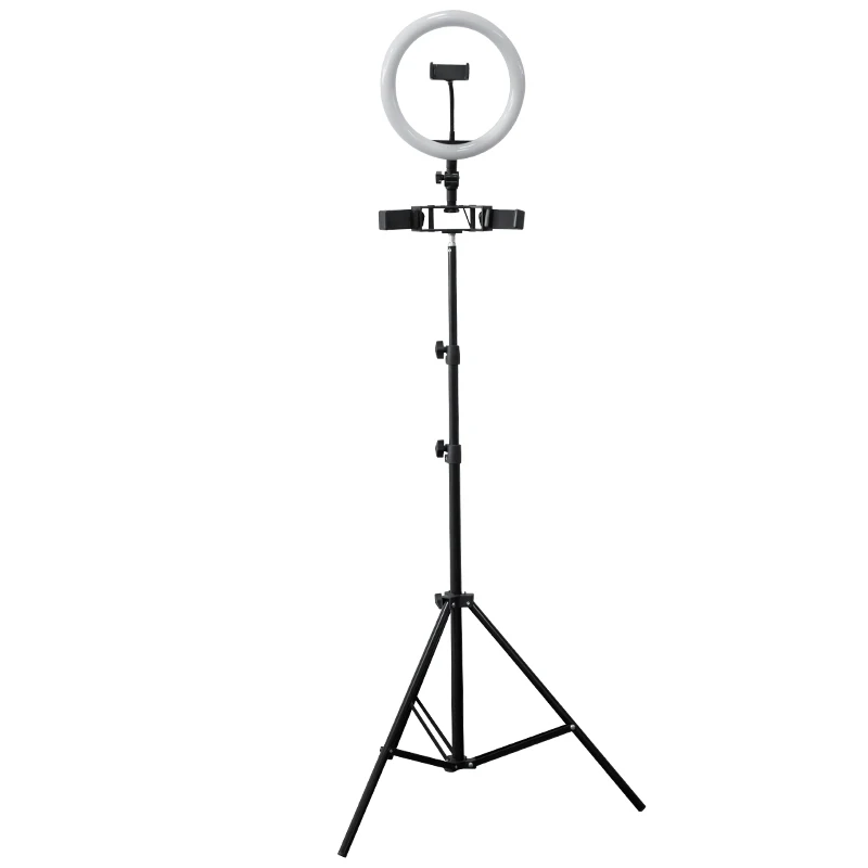 Live Stream Selfie Stick Makeup Phone Holder Photographic Fill Lamp Dimmable LED Ring Light with Tripod Stand