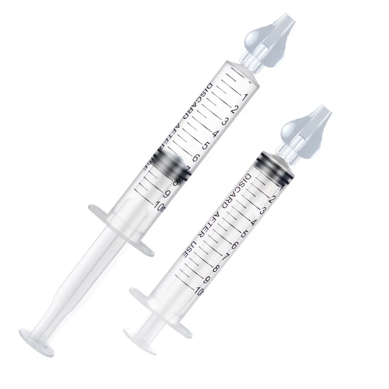 2 Pieces Baby Nose Clean Needle Tube 10 ML Baby Rhinitis Nasal Wash Infant Baby Care Nose Cleaner Nasal Wash Nasal Aspirator