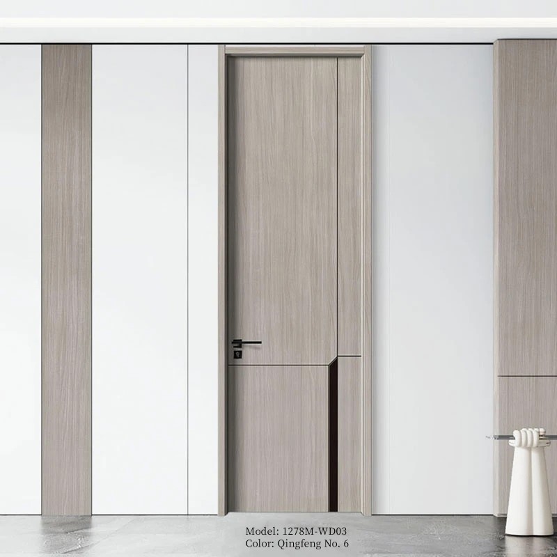 American Modern Style Acrylic Interior Door Panel Solid Wood and PVC Sliding with Lock for Home and Hotel