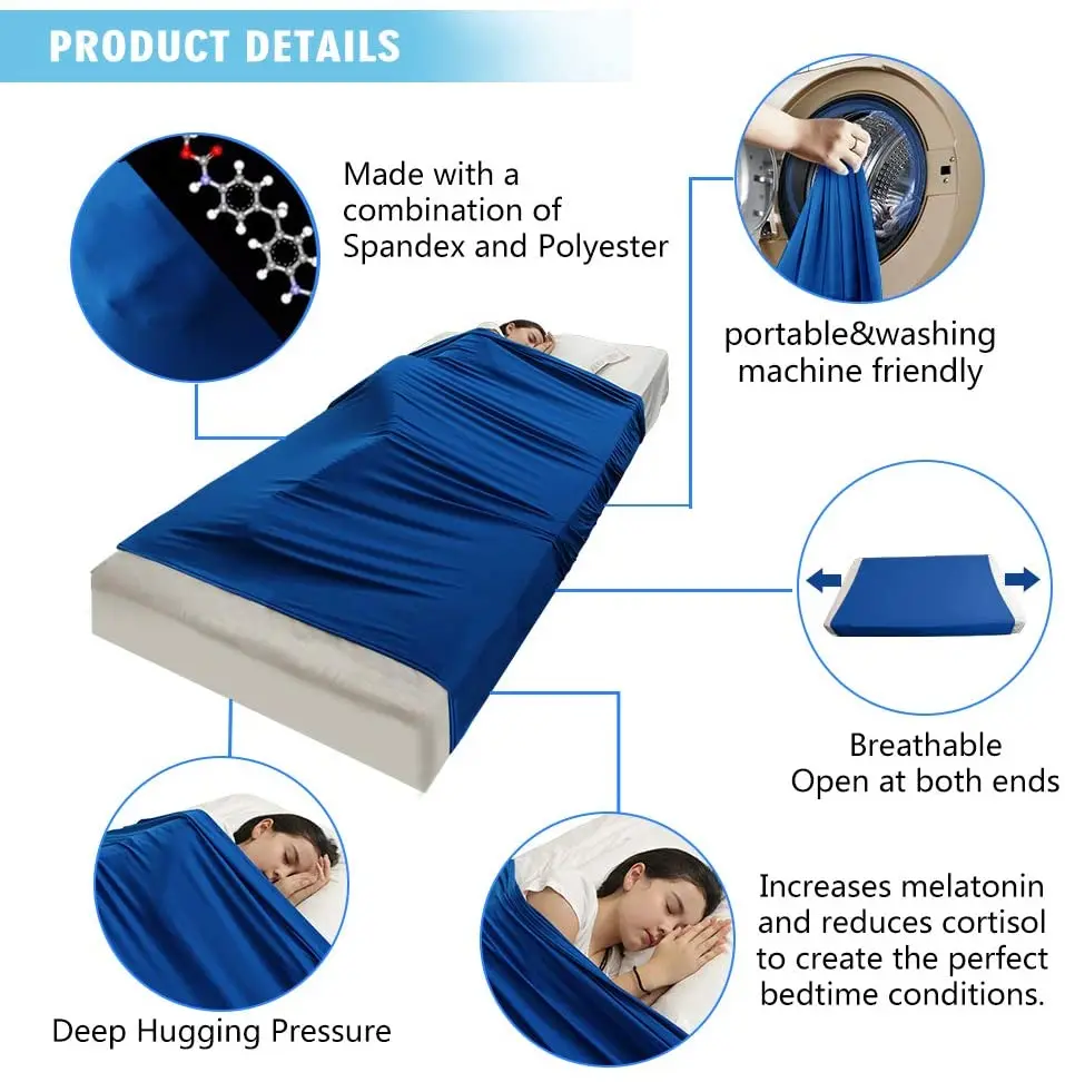 Soft Wrap Weighted Alternative Sensory Equipment Bed Sheet Sensory Compression Blanket For Autism