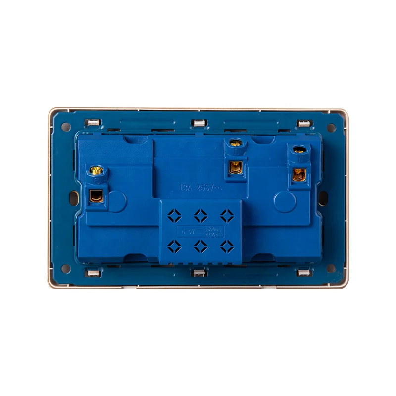 Household 86*146mm multi-purpose wall socket and switch PC golden brushed neon light 45A 110V 250V switch
