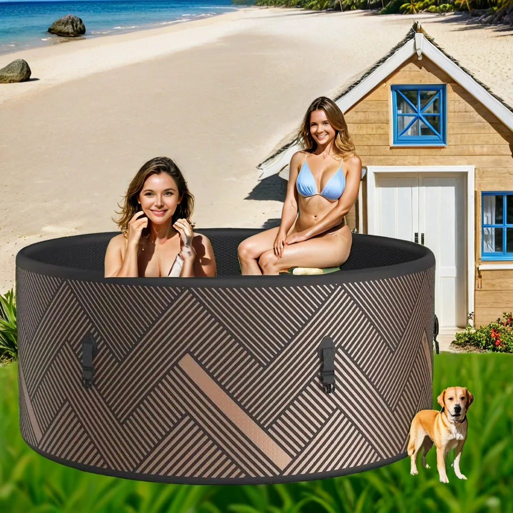Самая популярная деревянная надувная Ванна Ледяная Woodgrain Spa надувной горячий и крутой бассейн