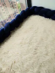 2021 DIY Handmade soft plush newborn cot braided baby crib bumper knotted bed bumper nursey