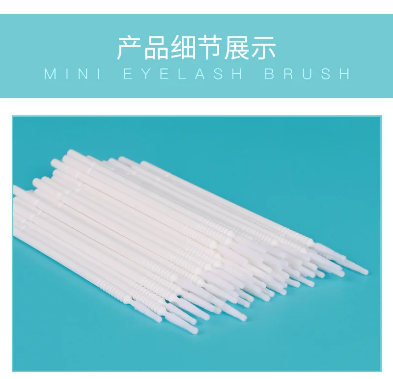 100pcs Long Head Cotton Swab Plastic Disposable Eyelash Cleaning Stick Lash Removing Mascara Micro Brush