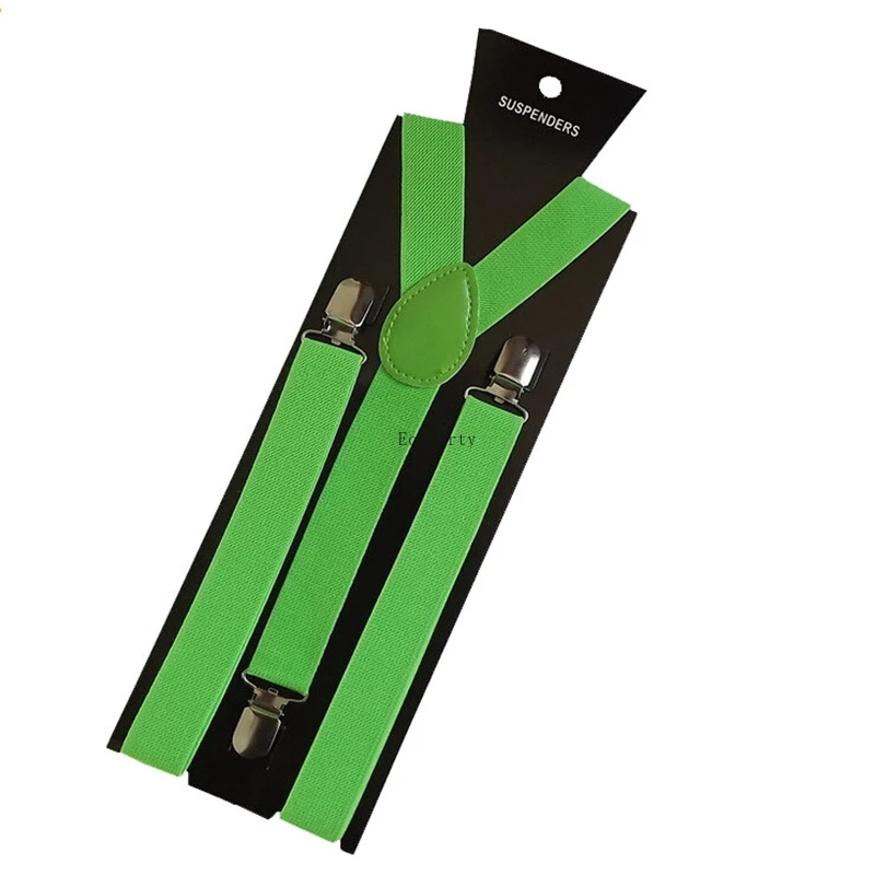 Hot sales Stock Wholesale Hip Hop Suspender Men Solid Color Fashion Elastic Suspender Pajarita Belts For Adults