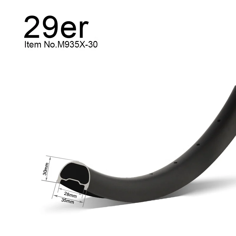 GoFast Lightweight Mtb Carbon Rim UD 3K 12K 35mm Width 30mm Depth Carbon Tubeless Rims For AM