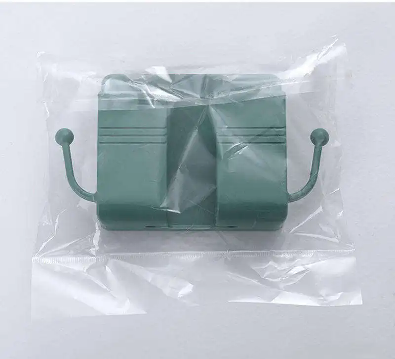 MU Phone Accessories Wall Mount Adhesive Mobile Phone Wall Charger Holder and Remote Control Stand Multipurpose Storage Box