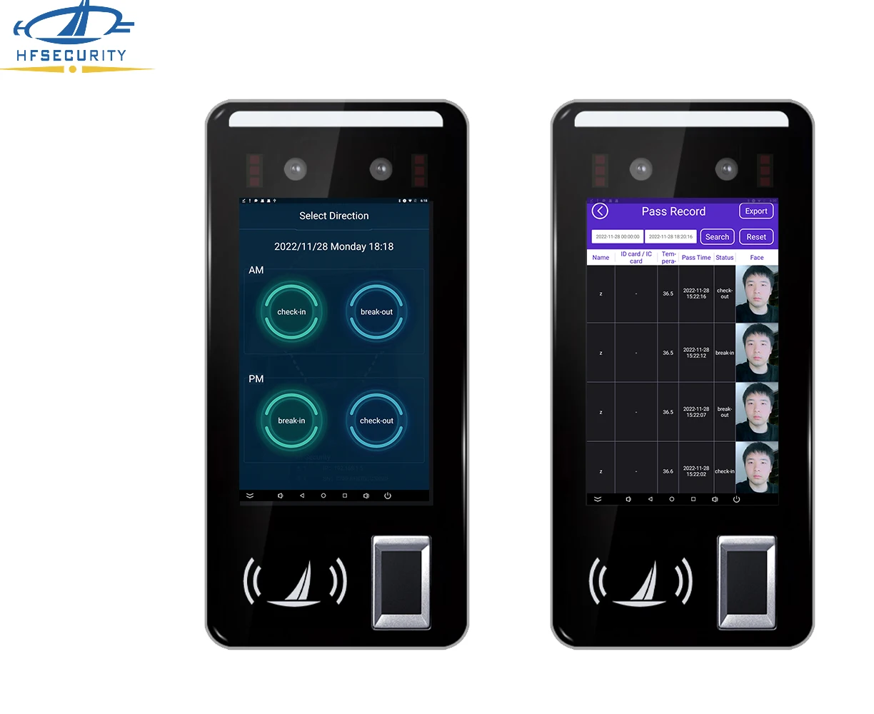 FR05 HFSecurity Web Software WIFI Time and Attendance Face Reognition Camera
