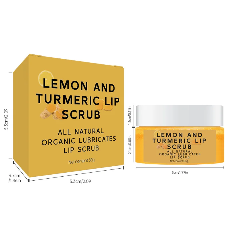 Lemon Turmeric Lip Scrub Custom Label Vegan  Exfoliating Black Skin Moisturizing  Lip Scrub Bulk