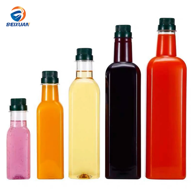 250ml 500ml 750ml 1000ml Camellia oil bottle PET plastic olive oil bottle for filling oil pot