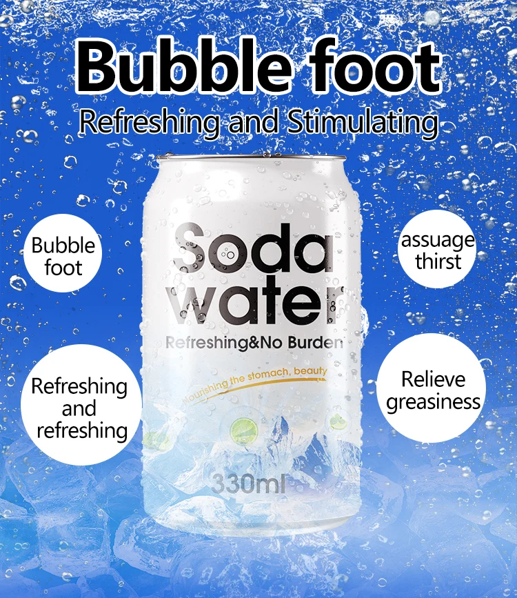 wholesale custom 330ml sleek standard lemon fruit flavored vitality drink exotic soda sparkling water carbonated drinks supply