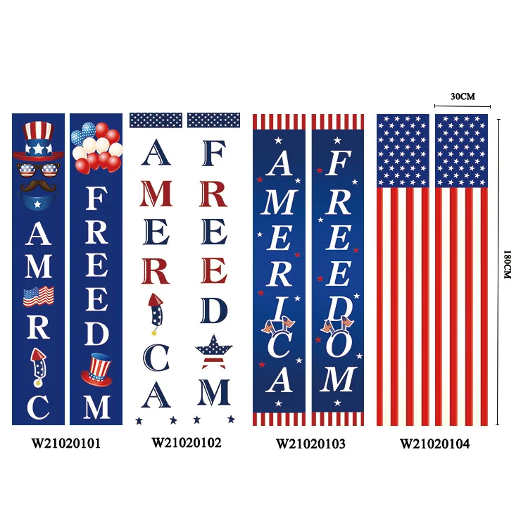 
wholesale independence day sign flag patriotic porch door porch banner for 4th of july party decor 