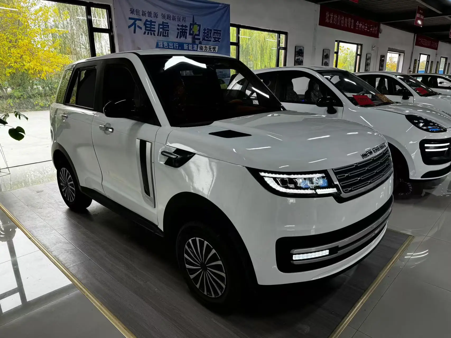 Hot new energy car small Range Rover five-door four-seat double row electric car automatic luxury seat tram
