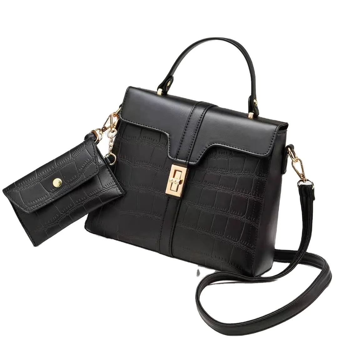 DL010 24 Female Crossbody Bag Women PU Leather Handbags sets Stone Pattern Shoulder Bag Purses and Handbags