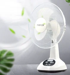 AC/DC Operation Metal Grill 12 Inches 3 Blades Rechargeable Home Solar Fans Rechargeable Electric Fan