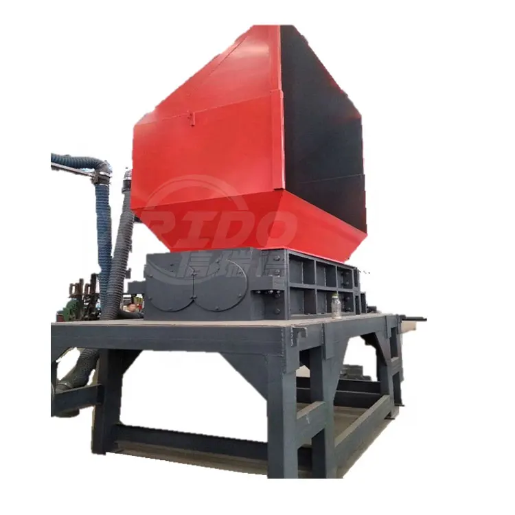 industrial waste bottle bag strap recycling double shaft metal plastic shredder with ce