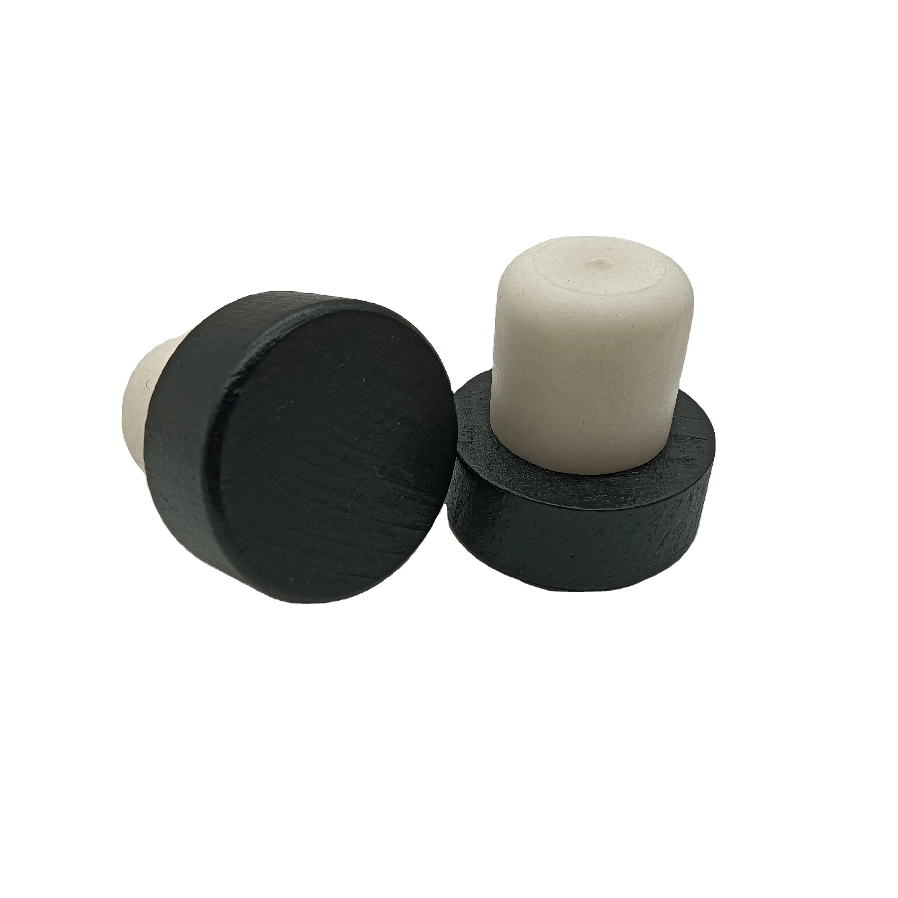 wholesale Eco-friendly T shape metal plastic wooden liquor  bottle synthetic flexography cork stopper