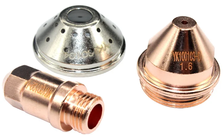 Plasma cutting nozzle and electrode used for welding torch