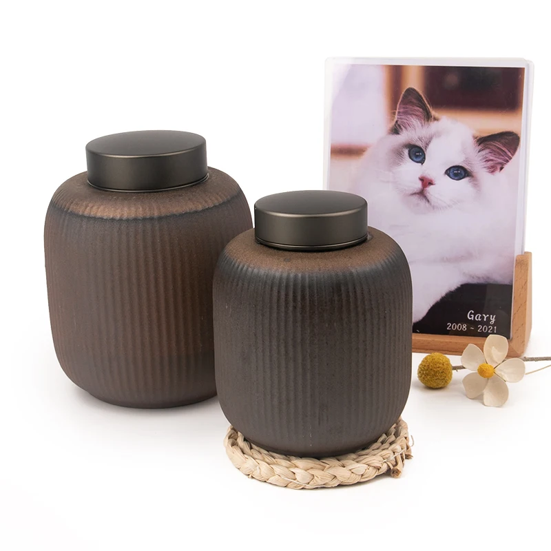1200ml Retro Style ceramic pet urn metal lids Labrador large big dog Pet cremation ashes container pottery urns for pet ashes