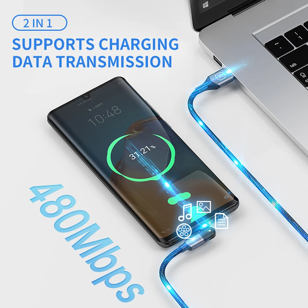Eonline поворот кабель с разъемом USB Type-C 3A быстрой зарядки для зарядного устройства мобильного телефона Huawei Samsung Xiaomi USB-C USBC