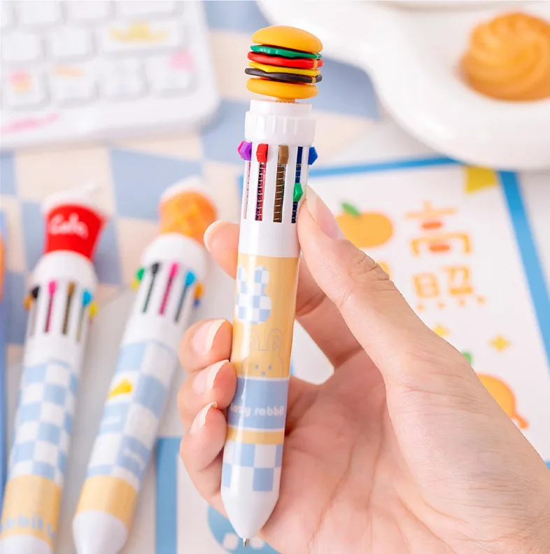 Cartoon creative Student kids 10 color multicolor Pen for promotional ballpoint pen